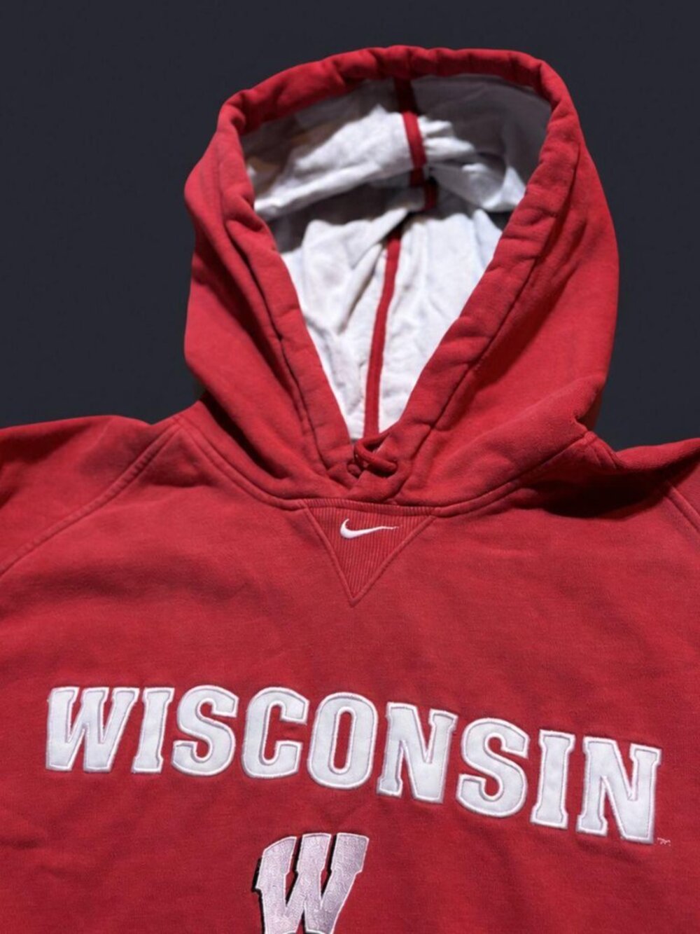 Nike Team Wisconsin Red Hoodie Large